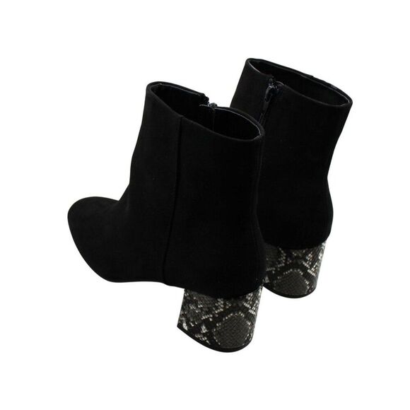 Sugar Womens Olive Microsuede Snake Print Ankle Boots - Picture 8 of 9